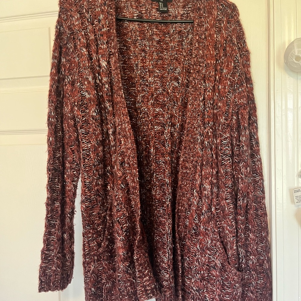 Forever 21 Rust Marled Cardigan
